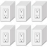 [30 Pack] BESTTEN 15 Amp Decorator Receptacle Outlet with Tamper Resistant, 15A Electrical Wall Outlet, Screwless Wallplate Included, for Commercial and Residential Use, cUL Listed, White