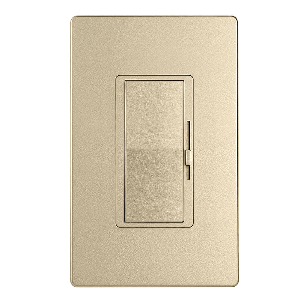 BESTTEN Slim Dimmer Switch with Matching Screwless Wallplate, Single Pole or 3 Way, for Dimmable LED, CFL, Incandescent, Halogen Bulbs, Signature Collection, Gold, cUL Listed