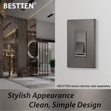 [20 Pack] BESTTEN 1-Gang Brown Screwless Wall Plate, Decorator Outlet Cover, Signature Collection Matte Brown Series, 11.91cm x 7.39cm, for Light Switch, Dimmer, Receptacle