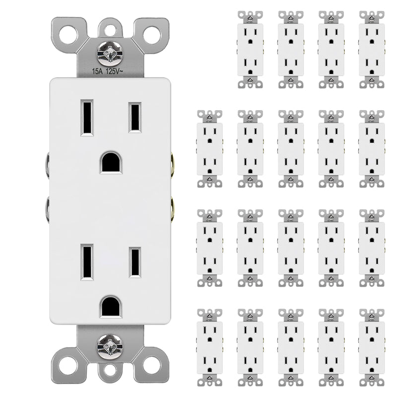 10 Pack] BESTTEN 15A Decorator Wall Outlet, Tamper Resistant