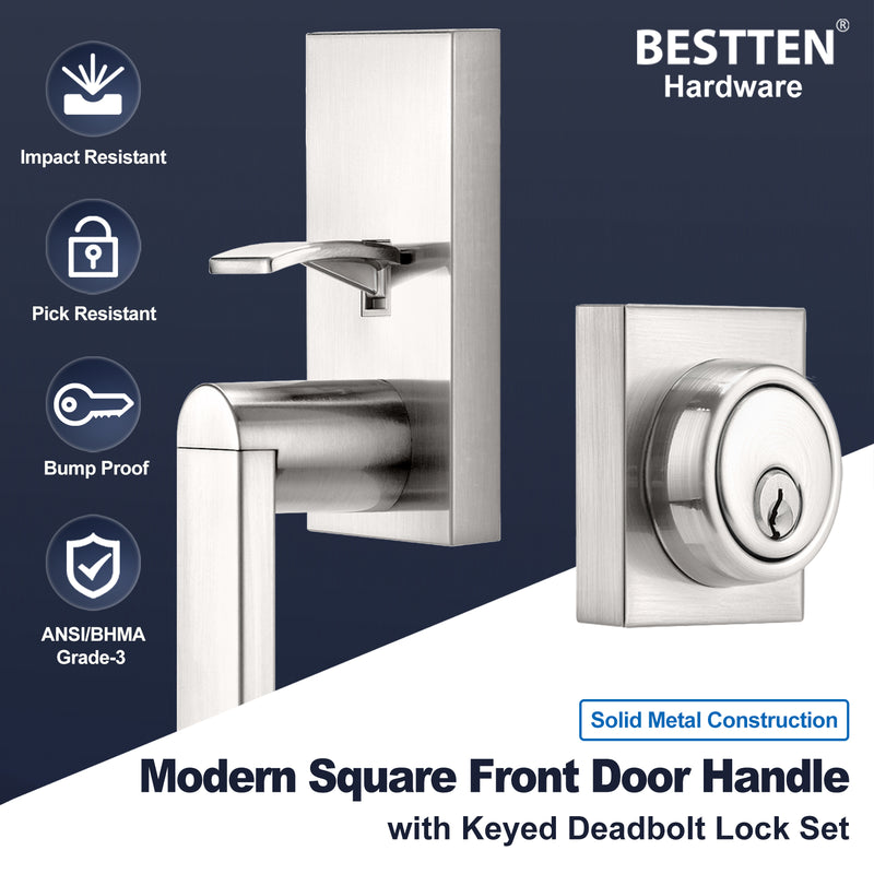 QT Round Recessed Door Handle/Deadbolt (No Key)(Standard US Door 1.3-1 – QT  Home Decor