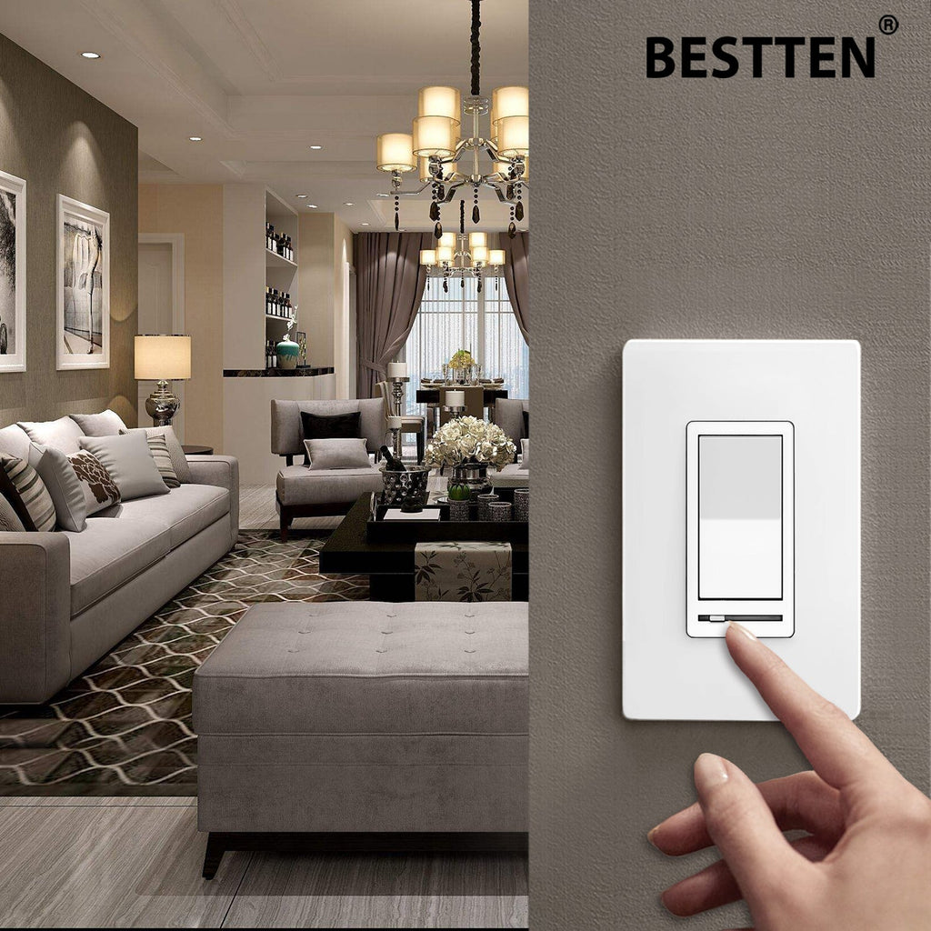 [30 Pack] BESTTEN 3 Way or Single Pole Dimmer Switch, Dimmable Light Switch for Incandescent or Halogen Bulbs, CFL and LED Lamps, cUL Listed Visit the BESTTEN Store