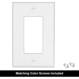 [10 Pack] BESTTEN 1-Gang Mid Size Decorator Wall Plate, Unbreakable Polycarbonate Outlet and Switch Cover, UL Listed, White