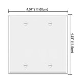 [2 Pack] BESTTEN 2-Gang Blank No Device Wall Plate, Unbreakable Polycarbonate Outlet Cover, Standard Size, cUL Listed, White