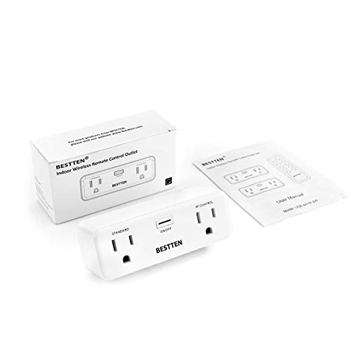 BESTTEN (15A/125V/1875W) Wireless Remote Control Outlet Combo Kit (2 W –  BESTTEN US