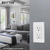 [20 Pack] BESTTEN 15 Amp Decorator Receptacle Outlet, Non Tamper-Resistant, 15A/125V, cUL Listed, White        [20 Pack] BESTTEN 15 Amp Decorator Receptacle Outlet, Non Tamper-Resistant, 15A/125V, cUL Listed, White