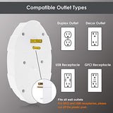 BESTTEN 6-Outlet Surge Protector with 2.4A Dual USB Charging Ports, Wall Outlet Adapter, ETL/cETL Listed, White