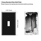 [10 Pack] BESTTEN 1-Gang Toggle Wall Plate, Standard Size, Unbreakable Polycarbonate Outlet and Switch Cover, UL Listed, Black