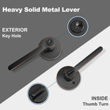 [3 Pack] BESTTEN Keyed Different Entry Door Handles with Removable Latch Plate, All Metal Door Levers for Exterior and Interior, for Residential Use, Oil Rubbed Bronze, Vienna Series