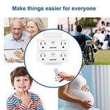 BESTTEN Wireless Remote Control Outlet Combo, 1 Standard and 1 RF Control, 15A/125V/1875W, Manual On/Off Switch with Indicator, White
