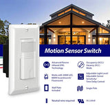 [10 Pack] BESTTEN Motion Sensor Light Switch, Single Pole PIR Sensor Wall Switch, Occupancy & Vacancy Modes, 120V/277VAC, 60Hz, 1/6HP, Neutral Wire Required, Wall Plate Included, UL Listed, White