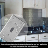 [10 Pack] BESTTEN 1-Gang Stainless Steel Toggle Wall Plate with White or Clear Protective Film, Anti-Corrosion Metal Light Switch Cover, Brushed Finish, Standard Size, Matching Screws Included, Silver