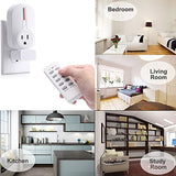 BESTTEN Wireless Remote Control Outlet Switch Set (4 Outlets, 2 Remotes) with 110 Foot Range, Home Automation Set, ETL Listed, 18 Month Warranty, White