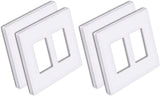 [4 Pack] BESTTEN 2-Gang Modern Designer Mid-Size Screwless Wall Plate, Unbreakable Polycarbonate Midway Decorator Outlet Cover, USWP6 Gloss Snow White Switch Plate, 12.30cm x 12.50cm, cUL Listed