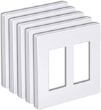 [5 Pack] BESTTEN 2-Gang Screwless Wall Plate, USWP6 Gloss Snow White Series, Decorator Outlet Cover, 11.91cm x 12.01cm, for Light Switch, Dimmer, GFCI, USB Receptacle