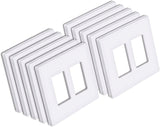 [10 Pack] BESTTEN 2-Gang Modern Designer Mid-Size Screwless Wall Plate, Unbreakable Polycarbonate Midway Decorator Outlet Cover, USWP6 Gloss Snow White Switch Plate, 12.30cm x 12.50cm, cUL Listed