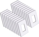 [20 Pack] BESTTEN 1-Gang Modern Designer Mid-Size Screwless Wall Plate, Unbreakable Polycarbonate Midway Decorator Outlet Cover, USWP6 Gloss Snow White Switch Plate, 12.30cm x 7.87cm, cUL Listed
