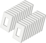 [20 Pack] BESTTEN 1-Gang Modern Designer Mid-Size Screwless Wall Plate, Unbreakable Polycarbonate Midway Decorator Outlet Cover, USWP4 Gloss White Switch Plate, 12.30cm x 7.87cm, cUL Listed