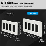 BESTTEN 4-Gang Modern Designer Mid-Size Screwless Wall Plate, Unbreakable Polycarbonate Midway Decorator Outlet Cover, USWP4 Gloss White Series, 12.30cm x 21.78cm, Impact Resistant Switch Plate