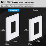 [40 Pack] BESTTEN 1-Gang Modern Designer Mid-Size Screwless Wall Plate, Unbreakable Polycarbonate Midway Decorator Outlet Cover, USWP6 Gloss Snow White Switch Plate, 12.30cm x 7.87cm, cUL Listed