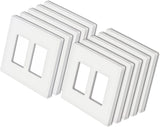 [10 Pack] BESTTEN 2-Gang Modern Designer Mid-Size Screwless Wall Plate, Unbreakable Polycarbonate Midway Decorator Outlet Cover, USWP4 Gloss White Switch Plate, 12.30cm x 12.50cm, cUL Listed