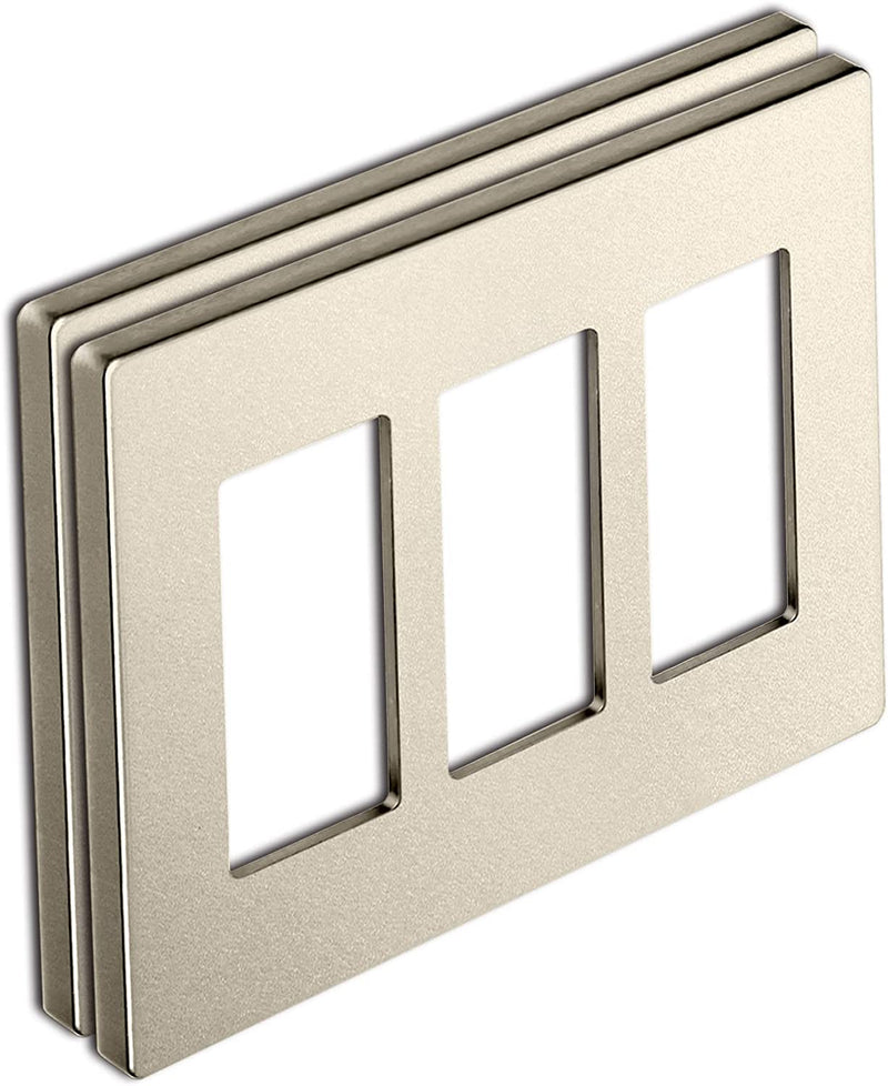 BESTTEN 5-Gang Gold Screwless Wall Plate, Decorator Outlet Cover 