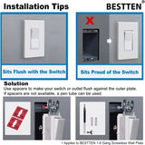 [30 Pack] BESTTEN 1-Gang Screwless Wall Plate, USWP6 Gloss Snow White Series, Decorator Outlet Cover, 11.91cm x 7.39cm, for Light Switch, Dimmer, GFCI, USB Receptacle