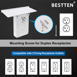 BESTTEN Wall Mount Outlet Shelf with USB-C High Speed Charging Ports (PD 3.0 and Quick Charger 3.0) and LED Night Light, 6 Side Plug Socket Extender, 1020 Joule Surge Rating