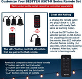[2 Pack] BESTTEN Remote Control Outdoor Outlet Switch with 6-Inch Heavy Duty Power Cord, 3 Grounded Outlets, 15A/125V/1875W, cETL Certified, Black