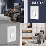 [10 Pack] BESTTEN 1-Gang Screwless Wall Plate, USWP4 Gloss White Series, Decorator Outlet Cover, 11.91cm x 7.39cm, for Light Switch, Dimmer, GFCI, USB Receptacle