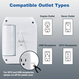 BESTTEN 1350-Joule Wall Mount Surge Protector, 6-Outlet (3 Swivel and 3 Side-Entry) Extender with 2 USB Charging Ports (2.4A Total), ETL/cETL Certified, White