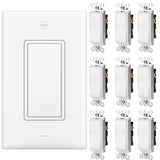 [4 /10 Pack] BESTTEN 3-Way Decorator Wall Light Switch with Wall Plate, 15A 120/277V, On/Off Rocker Paddle Interrupter, UL Listed, White